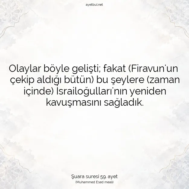 Ayetbul | Kuran Mealleri | Quran | Şuara suresi 59. ayet
