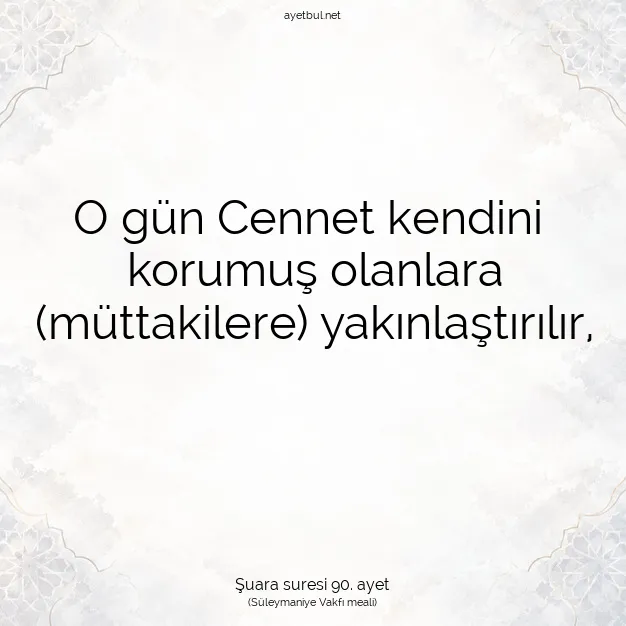 Ayetbul | Kuran Mealleri | Quran | Şuara suresi 90. ayet