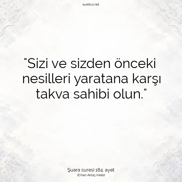 Ayetbul | Kuran Mealleri | Quran | Şuara suresi 184. ayet