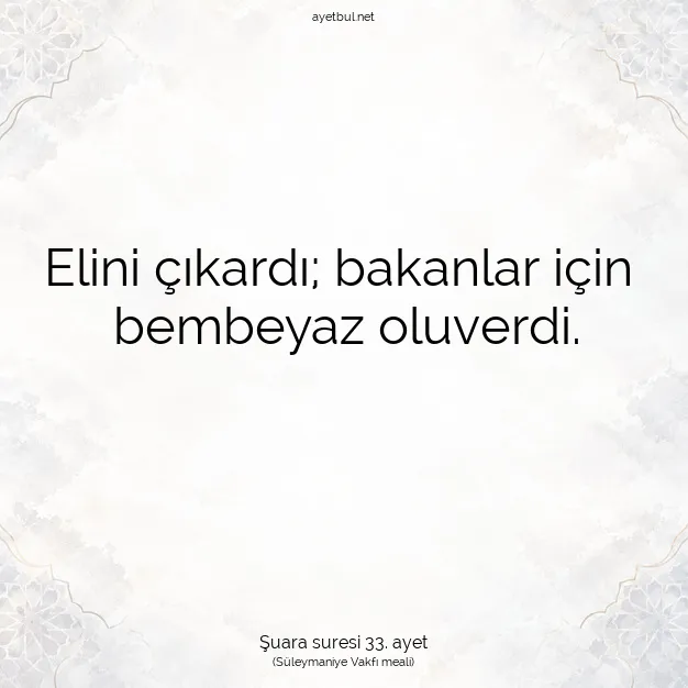 Ayetbul | Kuran Mealleri | Quran | Şuara suresi 33. ayet