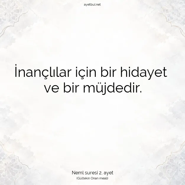 Ayetbul | Kuran Mealleri | Quran | Neml suresi 2. ayet