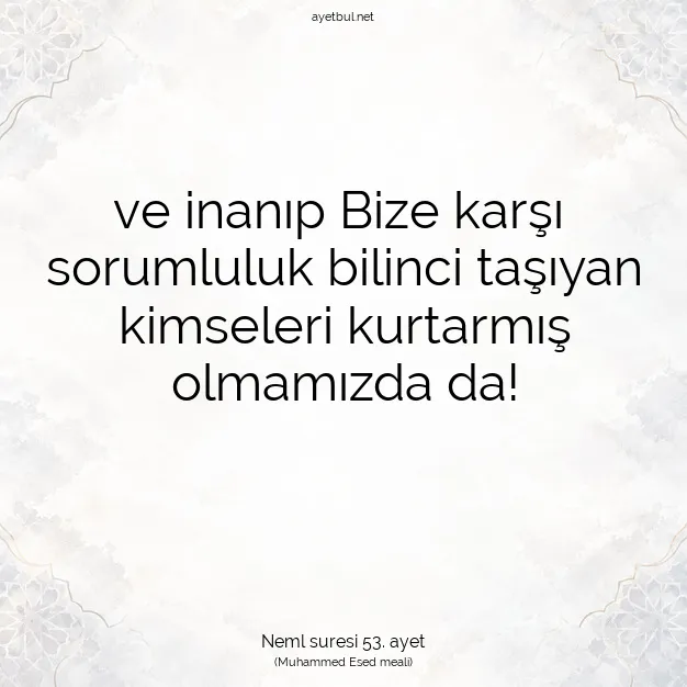 Ayetbul | Kuran Mealleri | Quran | Neml suresi 53. ayet