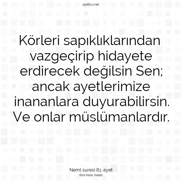 Ayetbul | Kuran Mealleri | Quran | Neml suresi 81. ayet