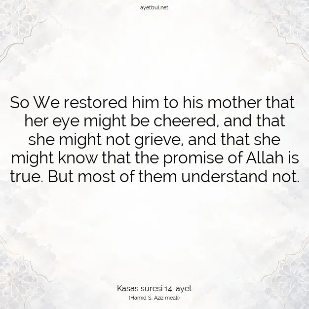 Ayetbul | Kuran Mealleri | Quran | Kasas suresi 14. ayet