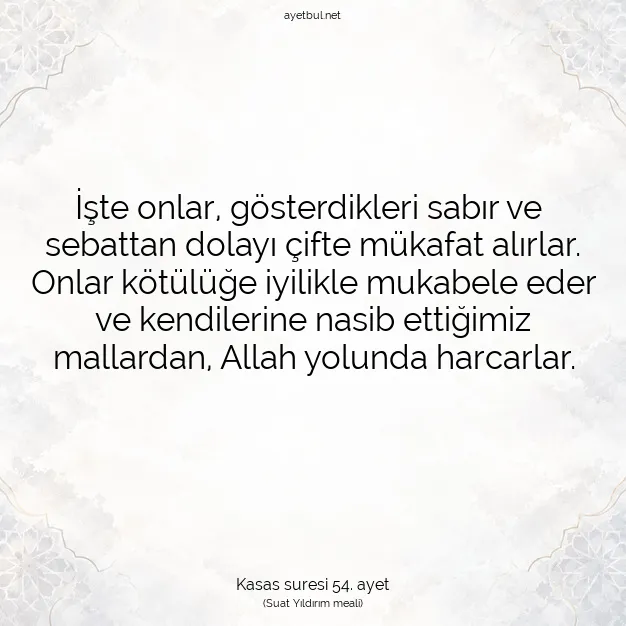 Ayetbul | Kuran Mealleri | Quran | Kasas suresi 54. ayet