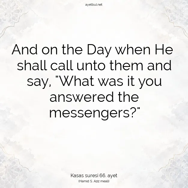 Ayetbul | Kuran Mealleri | Quran | Kasas suresi 66. ayet