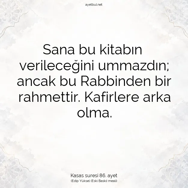 Ayetbul | Kuran Mealleri | Quran | Kasas suresi 86. ayet