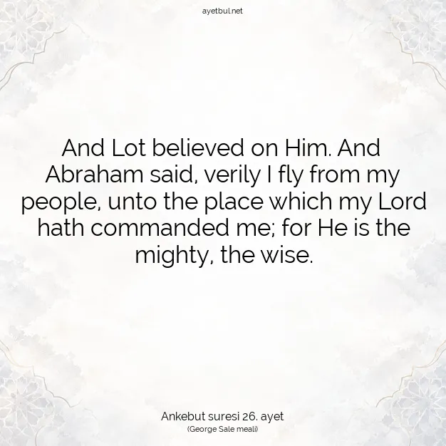 Ayetbul | Kuran Mealleri | Quran | Ankebut suresi 26. ayet