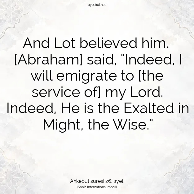 Ayetbul | Kuran Mealleri | Quran | Ankebut suresi 26. ayet