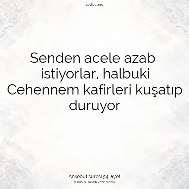 Ayetbul | Kuran Mealleri | Quran | Ankebut suresi 54. ayet