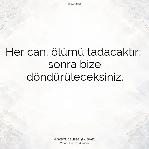 Ayetbul | Kuran Mealleri | Quran | Ankebut suresi 57. ayet
