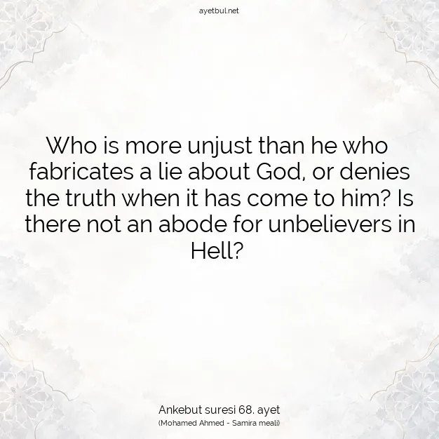 Ayetbul | Kuran Mealleri | Quran | Ankebut suresi 68. ayet