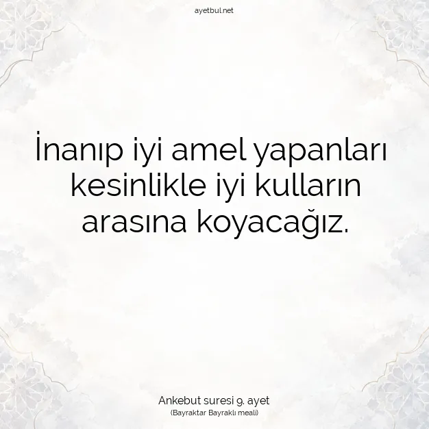 Ayetbul | Kuran Mealleri | Quran | Ankebut suresi 9. ayet