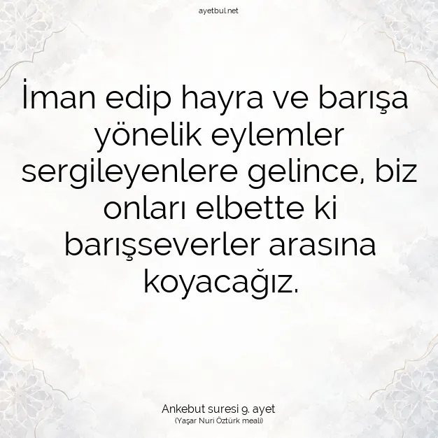 Ayetbul | Kuran Mealleri | Quran | Ankebut suresi 9. ayet