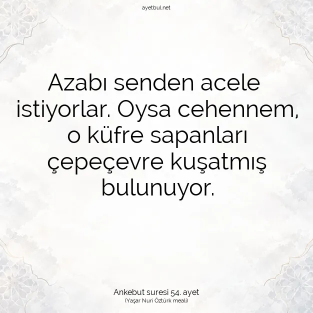 Ayetbul | Kuran Mealleri | Quran | Ankebut suresi 54. ayet