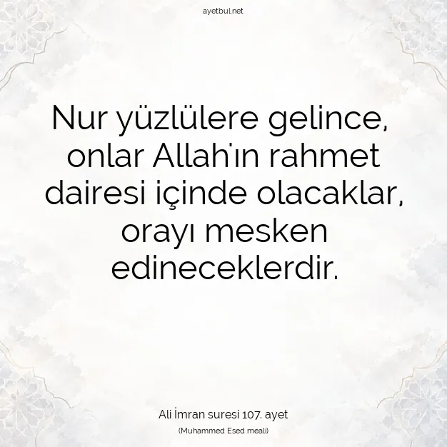 Ayetbul | Kuran Mealleri | Quran | Ali İmran suresi 107. ayet