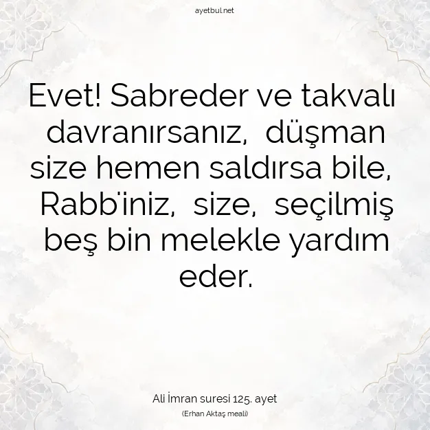 Ayetbul | Kuran Mealleri | Quran | Ali İmran suresi 125. ayet
