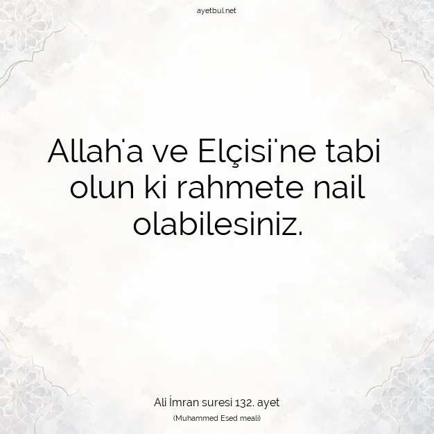 Ayetbul | Kuran Mealleri | Quran | Ali İmran suresi 132. ayet