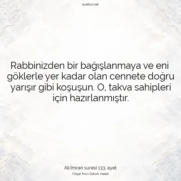 Ayetbul | Kuran Mealleri | Quran | Ali İmran suresi 133. ayet