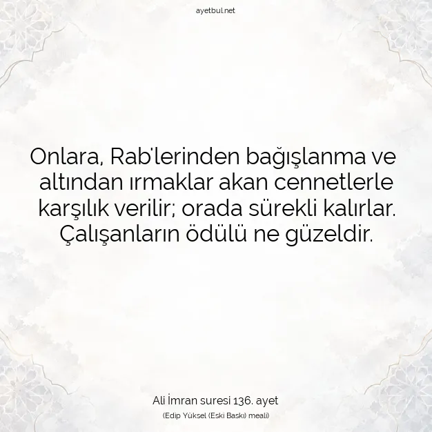 Ayetbul | Kuran Mealleri | Quran | Ali İmran suresi 136. ayet