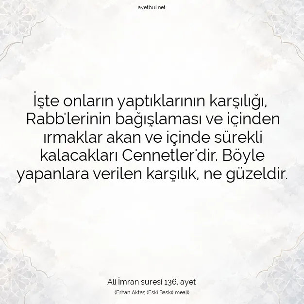 Ayetbul | Kuran Mealleri | Quran | Ali İmran suresi 136. ayet