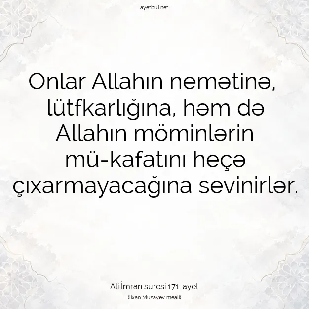Ayetbul | Kuran Mealleri | Quran | Ali İmran suresi 171. ayet