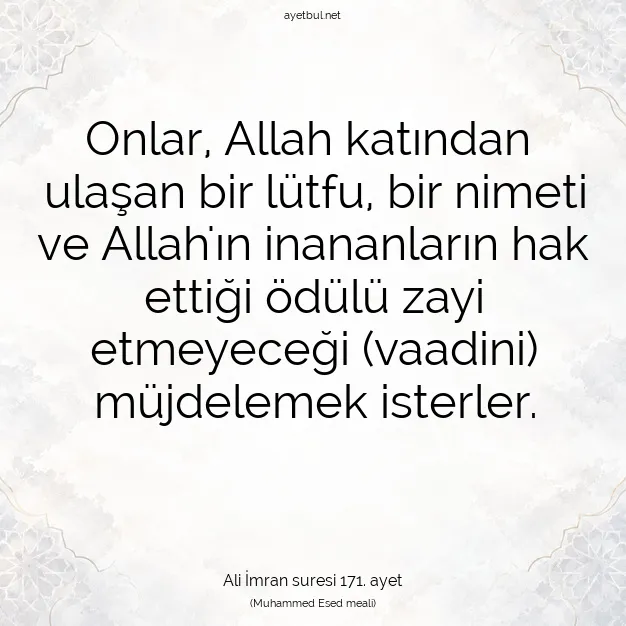 Ayetbul | Kuran Mealleri | Quran | Ali İmran suresi 171. ayet