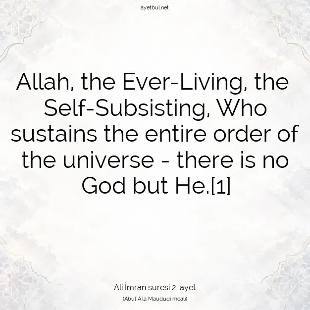 Ayetbul | Kuran Mealleri | Quran | Ali İmran suresi 2. ayet