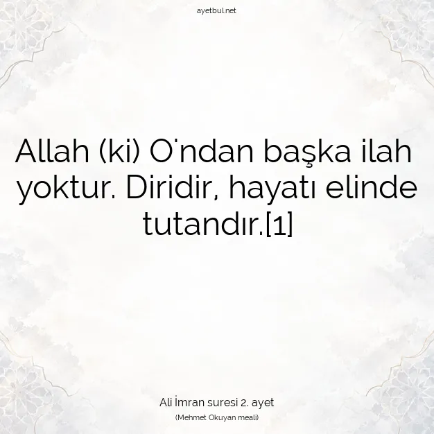 Ayetbul | Kuran Mealleri | Quran | Ali İmran suresi 2. ayet