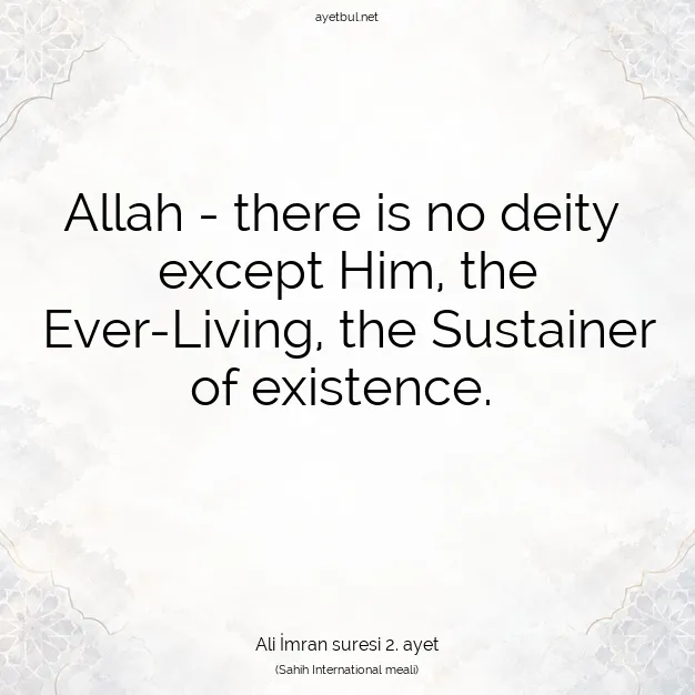 Ayetbul | Kuran Mealleri | Quran | Ali İmran suresi 2. ayet
