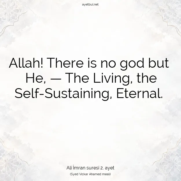 Ayetbul | Kuran Mealleri | Quran | Ali İmran suresi 2. ayet