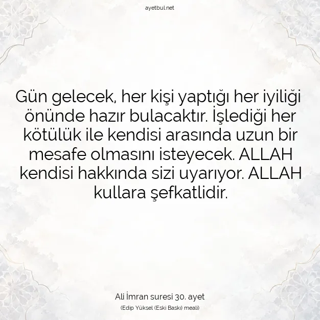 Ayetbul | Kuran Mealleri | Quran | Ali İmran suresi 30. ayet