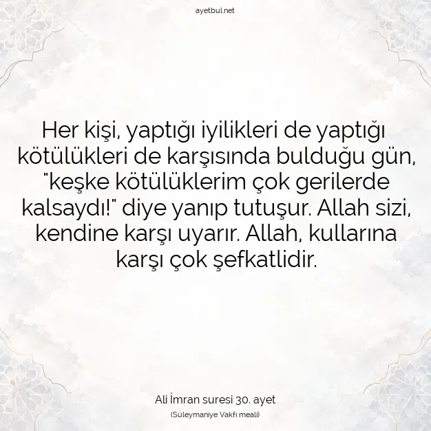 Ayetbul | Kuran Mealleri | Quran | Ali İmran suresi 30. ayet