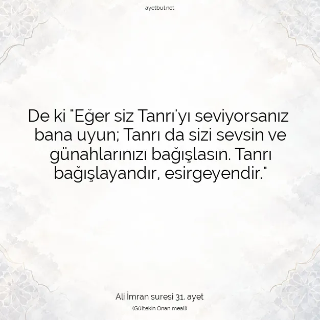 Ayetbul | Kuran Mealleri | Quran | Ali İmran suresi 31. ayet