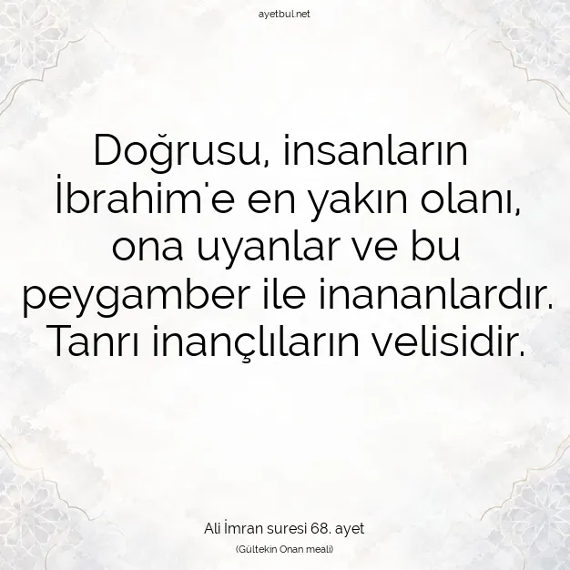 Ayetbul | Kuran Mealleri | Quran | Ali İmran suresi 68. ayet