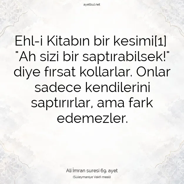 Ayetbul | Kuran Mealleri | Quran | Ali İmran suresi 69. ayet