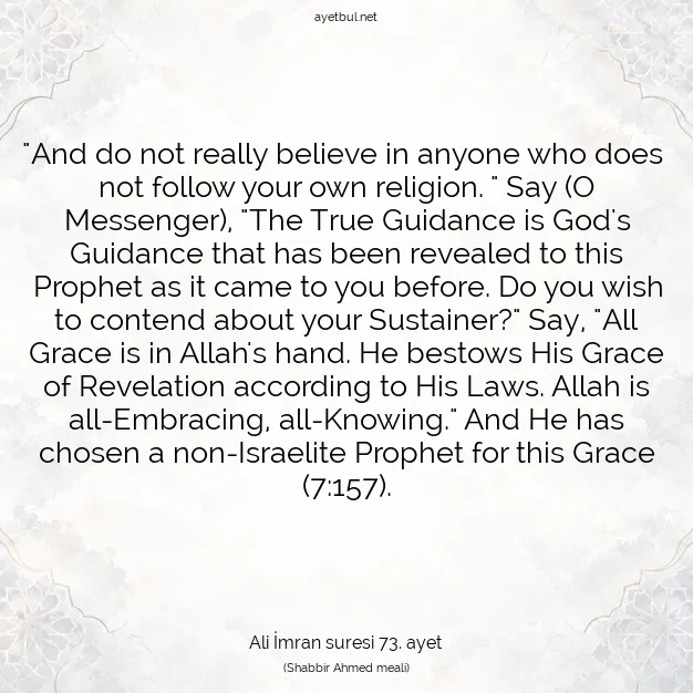 Ayetbul | Kuran Mealleri | Quran | Ali İmran suresi 73. ayet