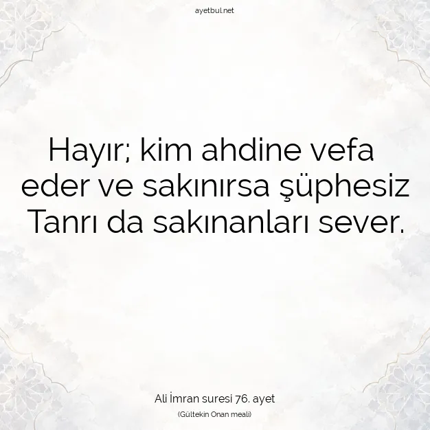 Ayetbul | Kuran Mealleri | Quran | Ali İmran suresi 76. ayet