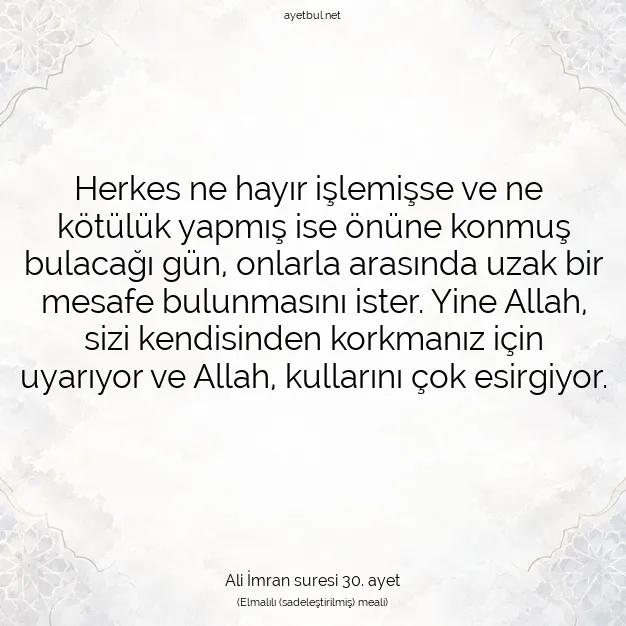 Ayetbul | Kuran Mealleri | Quran | Ali İmran suresi 30. ayet