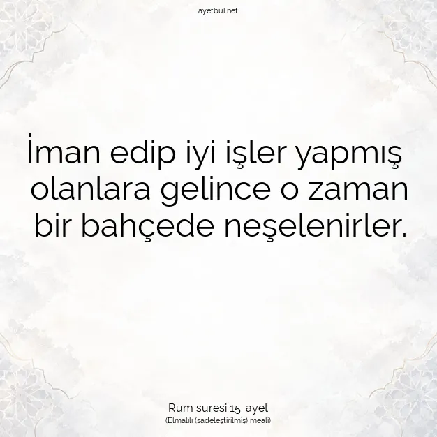Ayetbul | Kuran Mealleri | Quran | Rum suresi 15. ayet