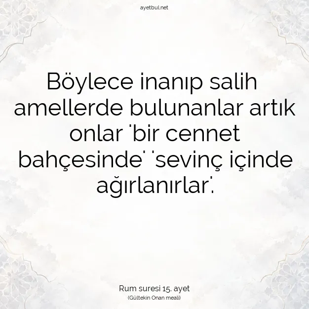 Ayetbul | Kuran Mealleri | Quran | Rum suresi 15. ayet
