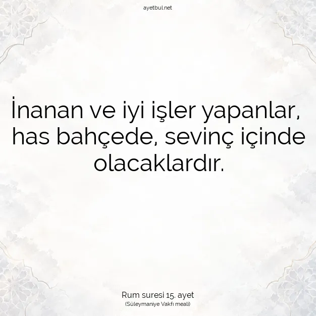 Ayetbul | Kuran Mealleri | Quran | Rum suresi 15. ayet