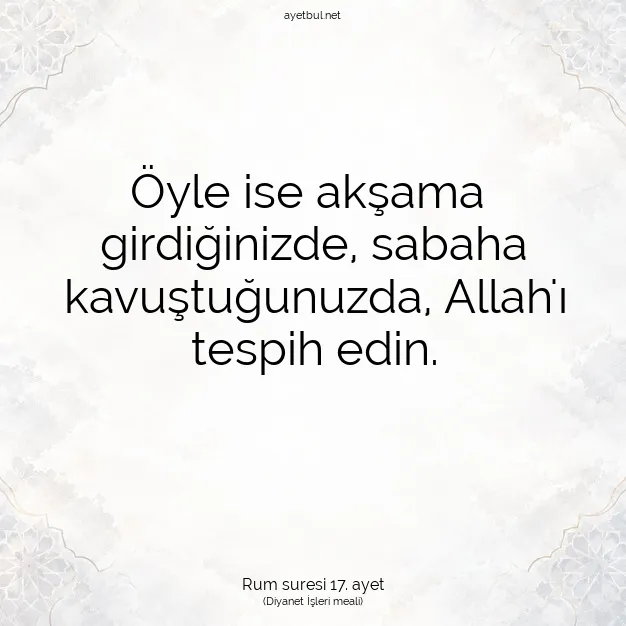 Ayetbul | Kuran Mealleri | Quran | Rum suresi 17. ayet
