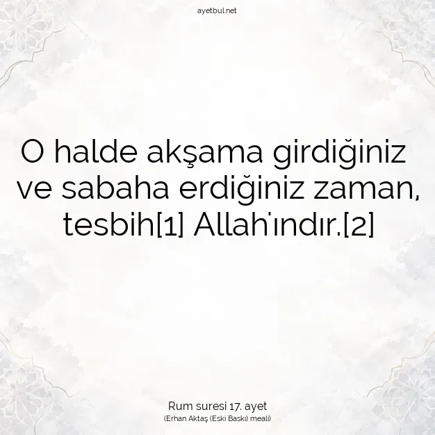 Ayetbul | Kuran Mealleri | Quran | Rum suresi 17. ayet