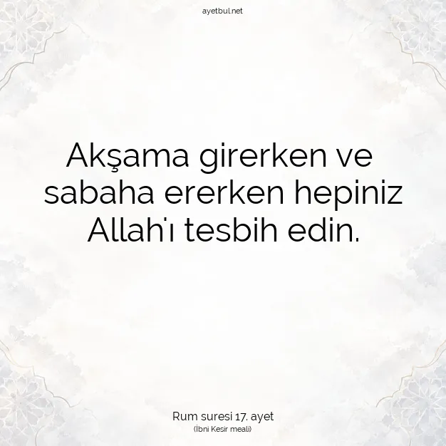 Ayetbul | Kuran Mealleri | Quran | Rum suresi 17. ayet
