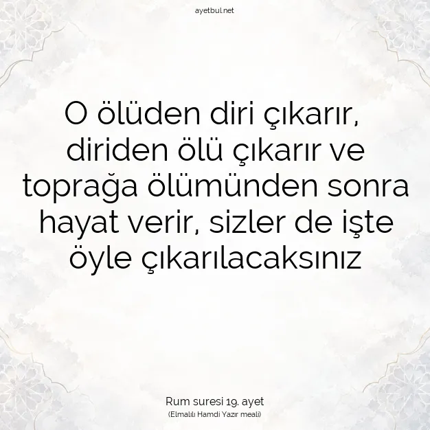 Ayetbul | Kuran Mealleri | Quran | Rum suresi 19. ayet