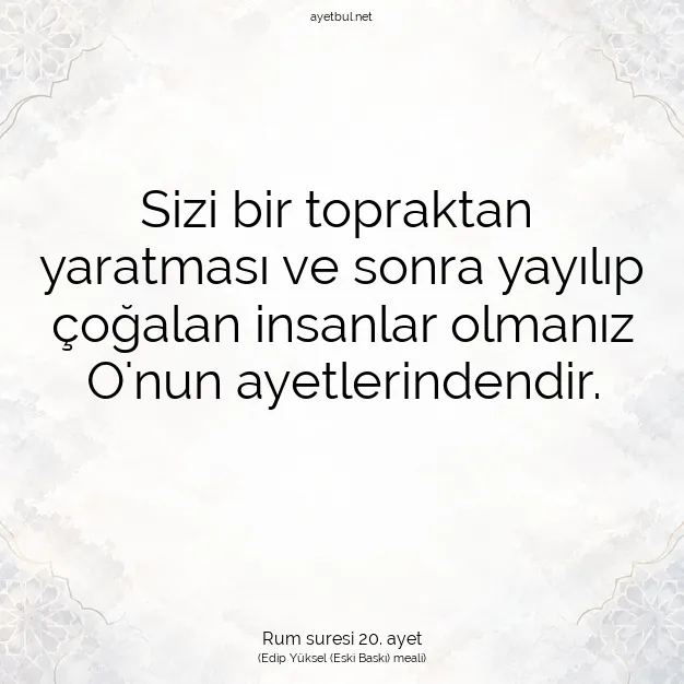 Ayetbul | Kuran Mealleri | Quran | Rum suresi 20. ayet