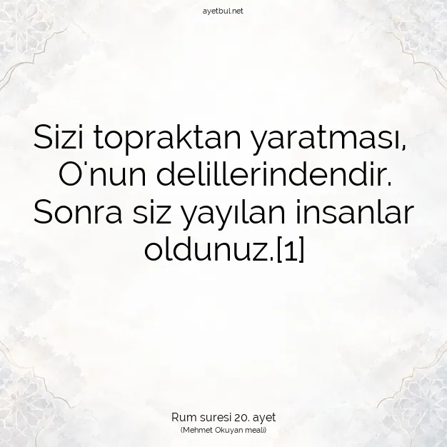 Ayetbul | Kuran Mealleri | Quran | Rum suresi 20. ayet