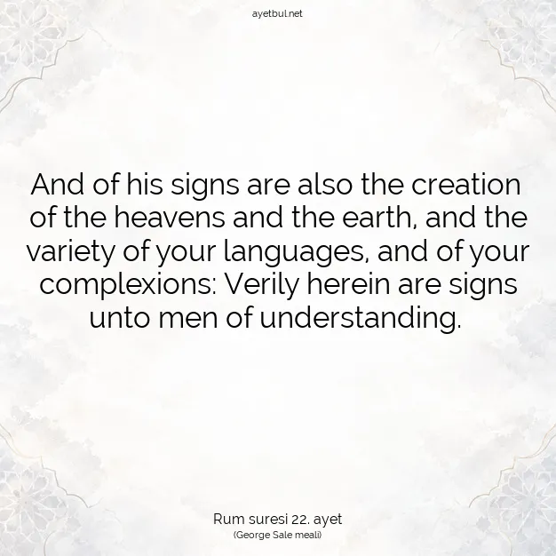 Ayetbul | Kuran Mealleri | Quran | Rum suresi 22. ayet
