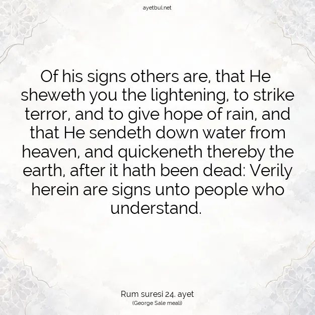 Ayetbul | Kuran Mealleri | Quran | Rum suresi 24. ayet